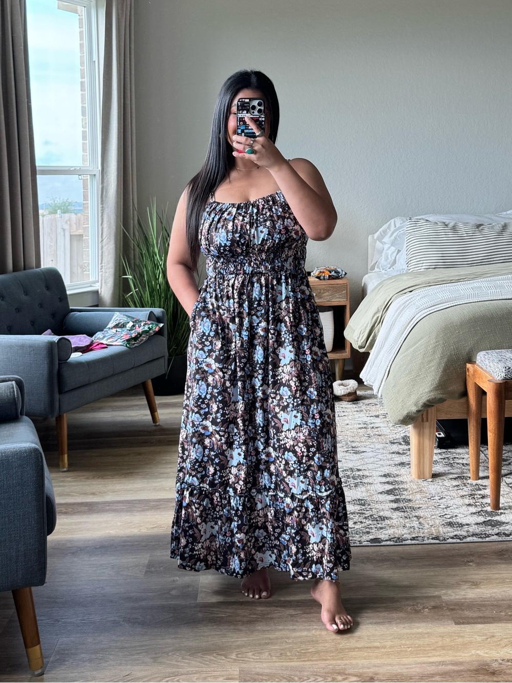 GRACE KARIN Summer Dress, Boho Maxi Sundress (L)